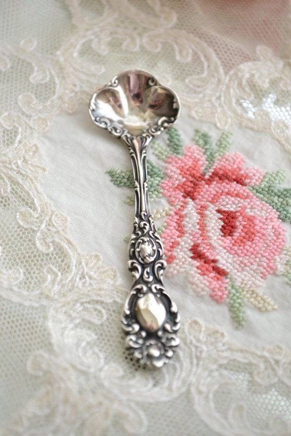 antique silver salt spoon