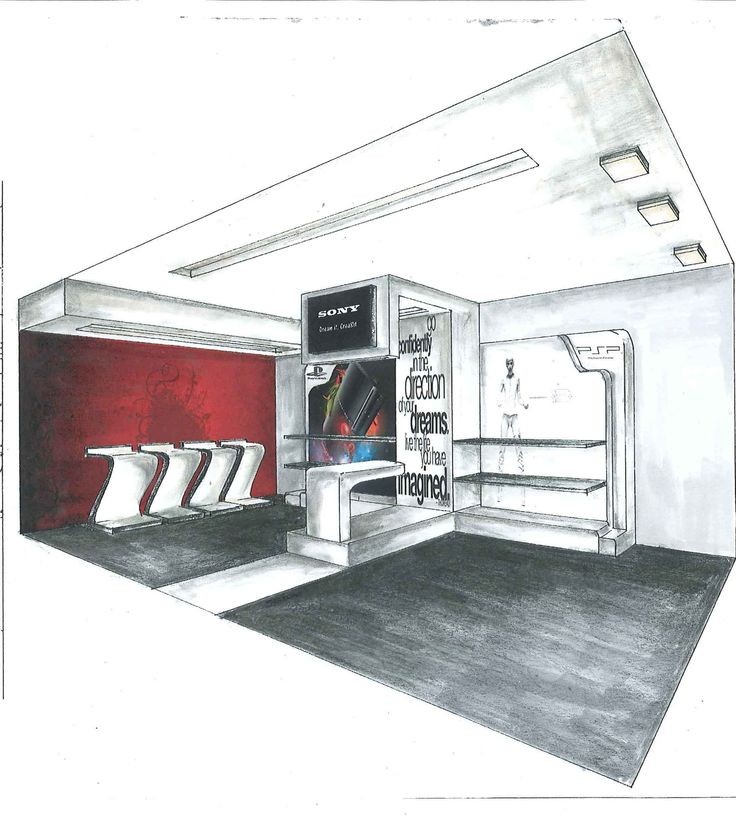 Concept Store Design, Interior - 2 Point Perspecti...