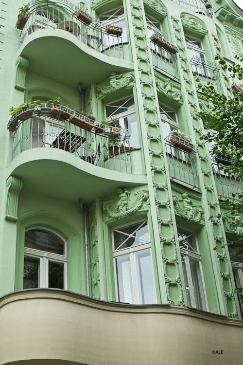 Art Deco balconies in Berlin.