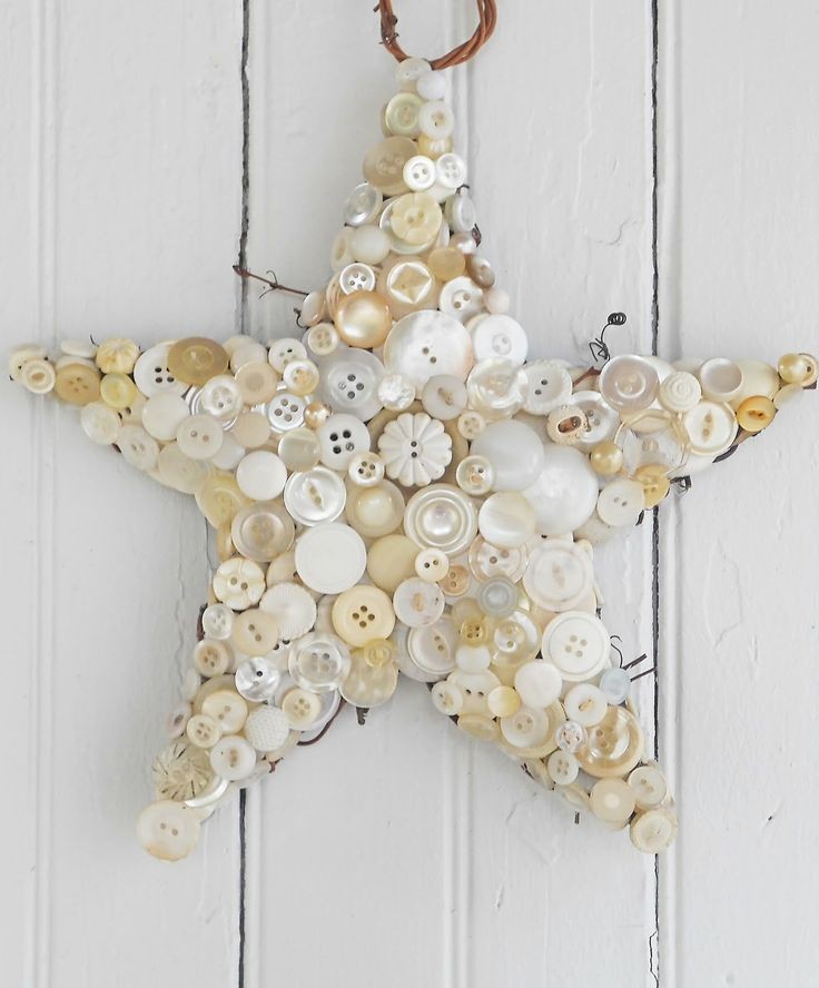 White button star. this could be done with shells...