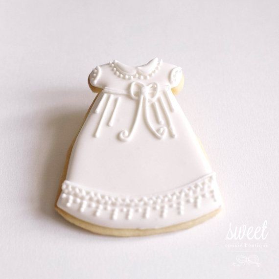 Baby Girl Christening Cookie Favors  // One by swe...