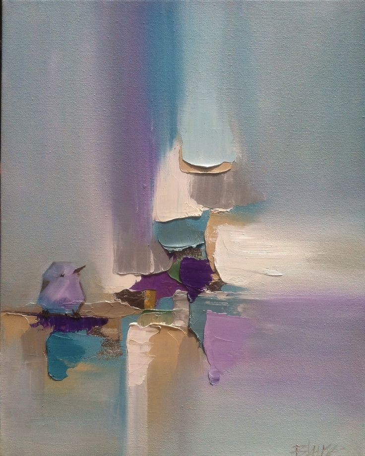 Abstract painting with bird by artist Blaire Wheel...