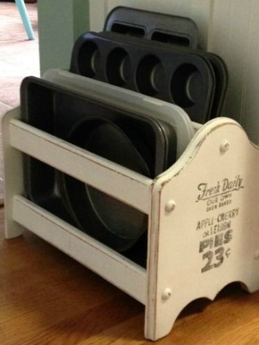 A bit of chalk paint turned a magazine rack into a...