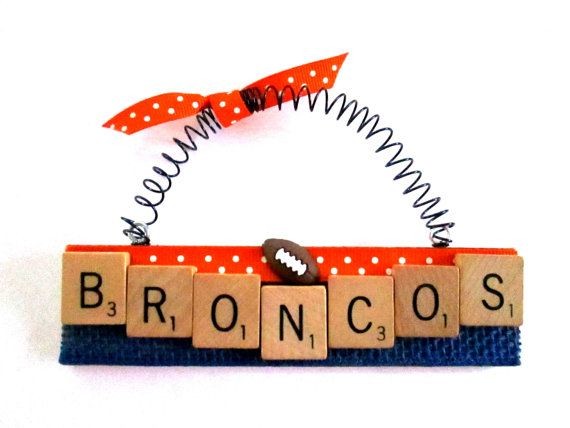 Lions Broncos Football Ornaments by ScrabbleTileOr...