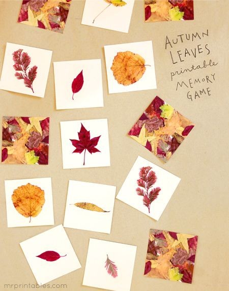 Autumn Leaves Printable Memory Game  - Pinned by @...