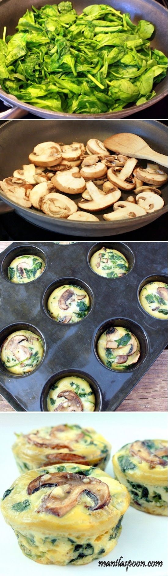 Healthy Savory Spinach Mushroom Egg Cupcakes