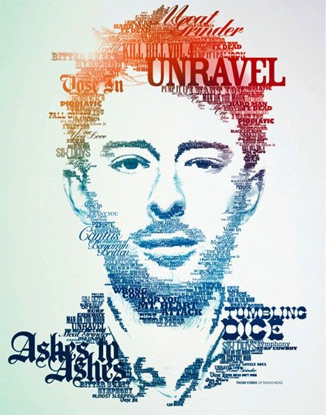 "Radiohead's Thom Yorke" - Typographic Poster for...