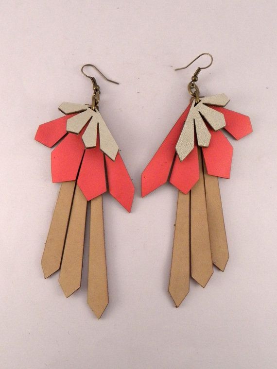 very awesome! Laser Cut Leather earrings and other...