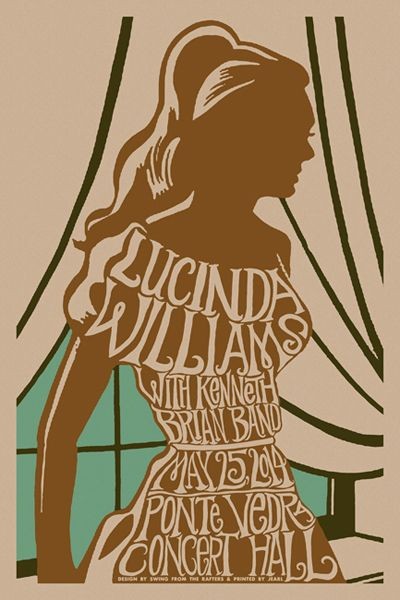 #gigposter for Lucinda Williams, and Kenneth Brian...