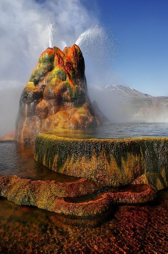 Unbelievable Places-Fly Geyser, Nevada, manmade an...