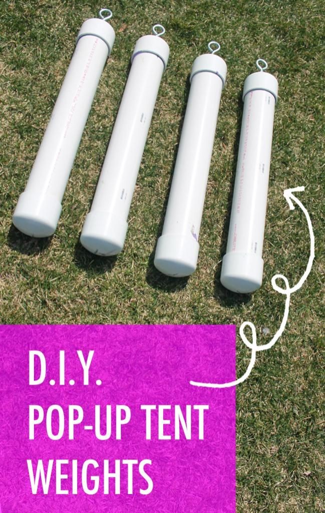 DIY Tent Weights for EZ up canopy-style tents.