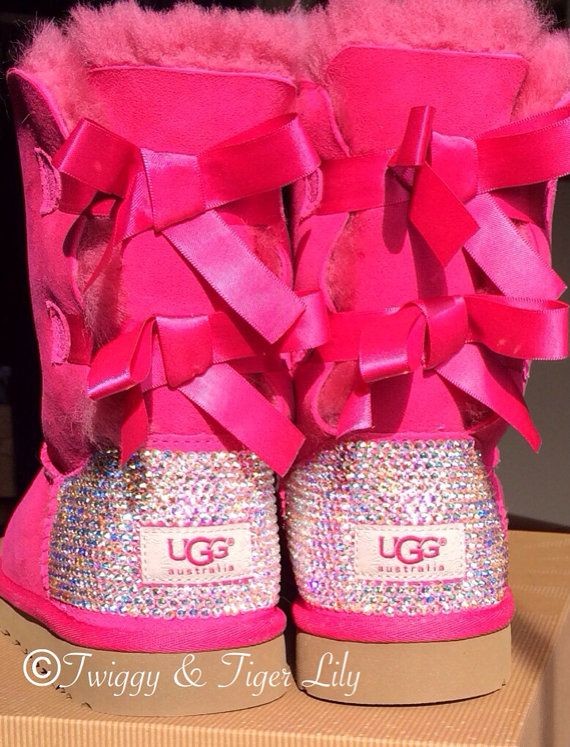 UGG Bailey Bow Hot Pink Ugg Boots with by TwiggyAn...