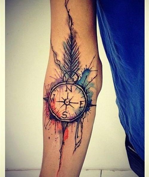 Pretty Watercolor Sleeve Tattoos For Girls