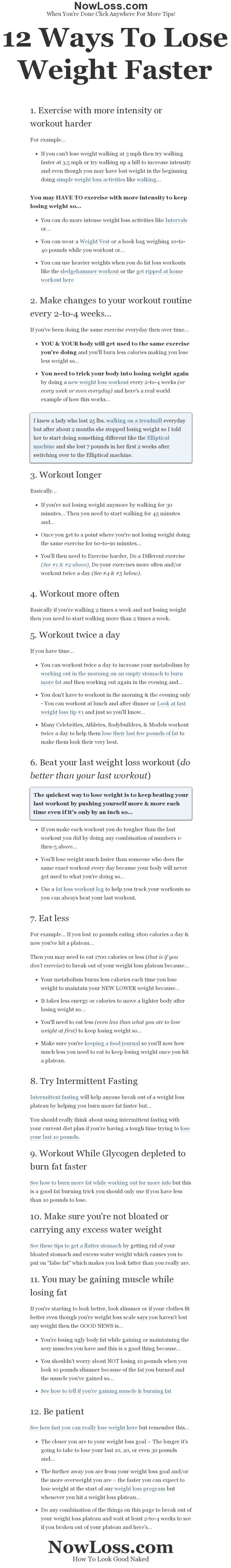 12 ways to lose weight faster or how to break out...