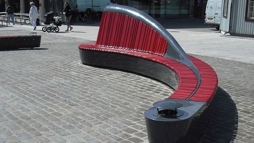 Contemporary wooden public bench NORWEGIAN-BENCH