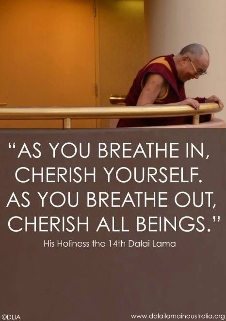 “As you breathe in, cherish yourself. As you...