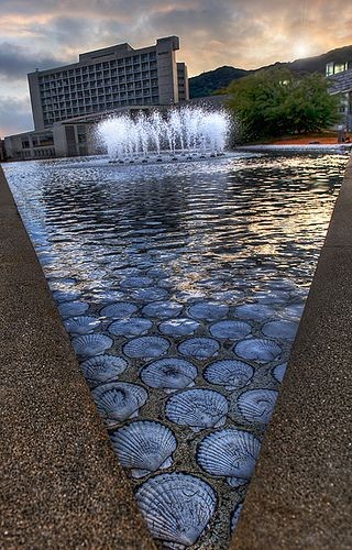The Water Plaza of Shells in Japan. One million sc...