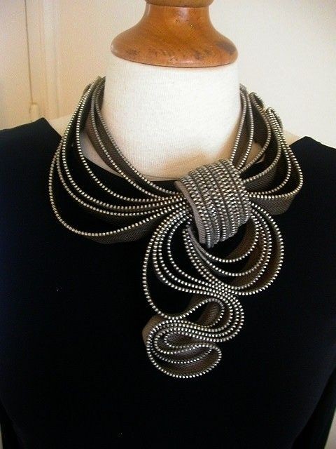 scarf zipper necklace - love this~! I hope I can m...