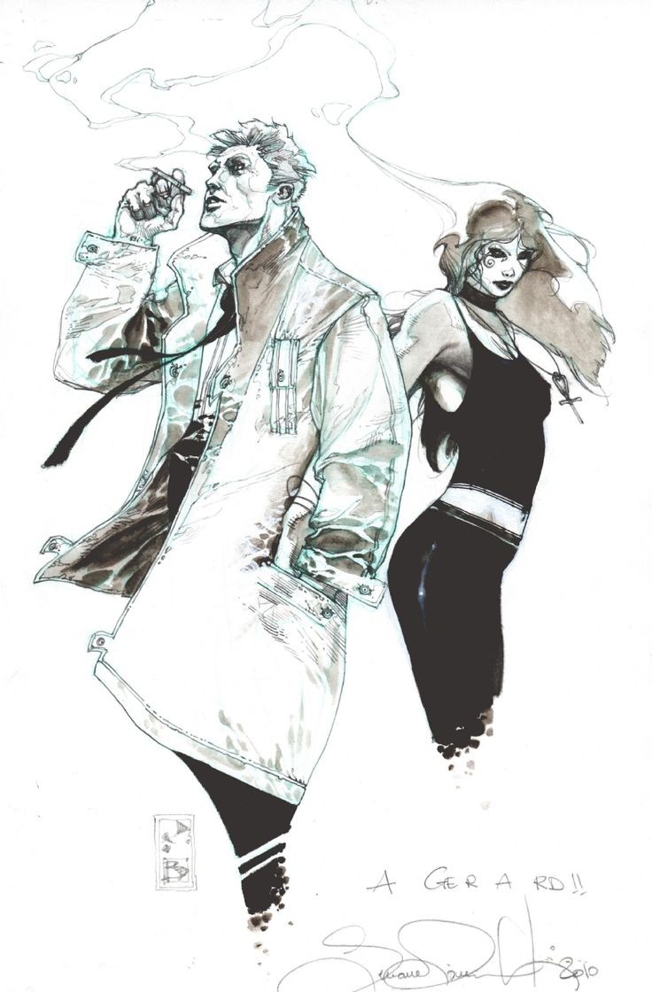 Death and John Constantine by Simone Bianchi