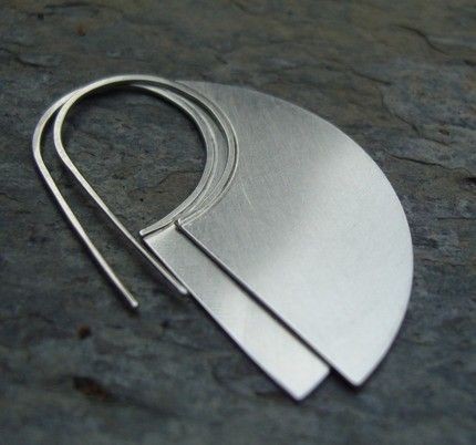 Sterling Silver Machete Hook Earring: Created from...