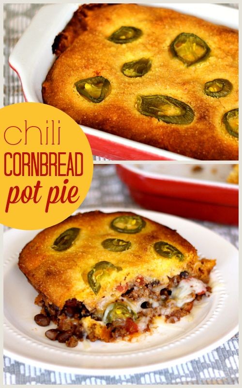 Chili Cornbread Pot Pie (can use gluten-free cornb...