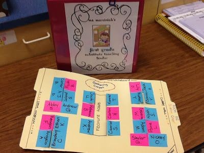 Love the idea of using a file folder for each clas...