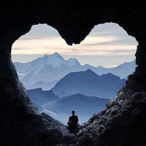 ⭐Love this view⭐ A lone man sits in...