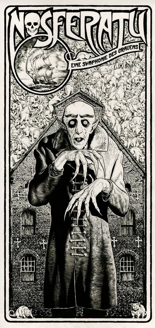Nosferatu movie poster by Chris Weston (British, h...