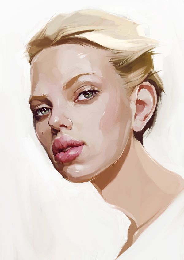 Scarlett Johansson caricature by Viktor Miller-Gau...