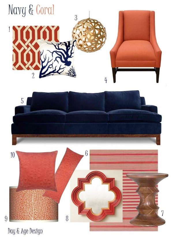 Coral Decor | navy blue velvet sofa. Great colour...
