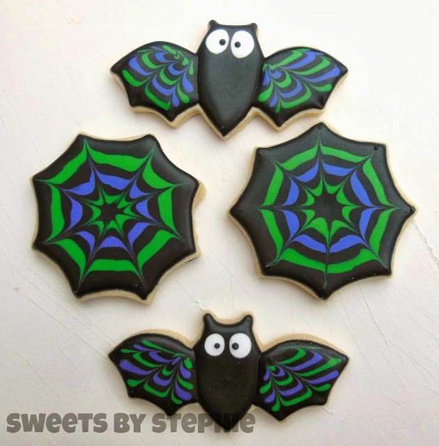 Bat and Spider Web Cookies