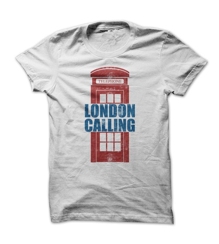 London Calling - UK Red Telephone Box T Shirt - ot...