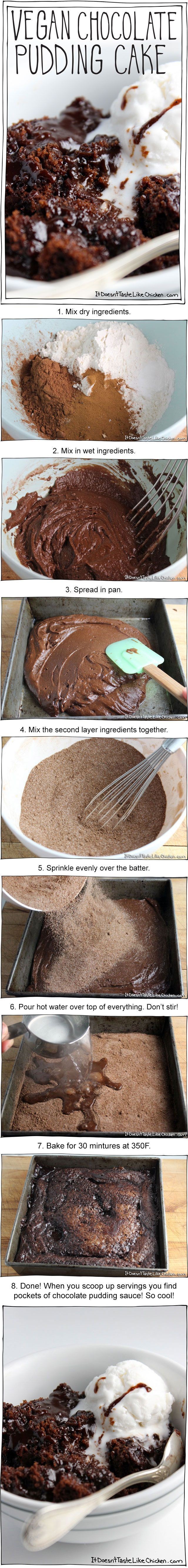 Vegan Chocolate Pudding Cake. This cake is so amaz...