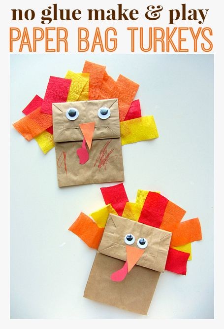 Classic turkey craft made with double stick tape s...