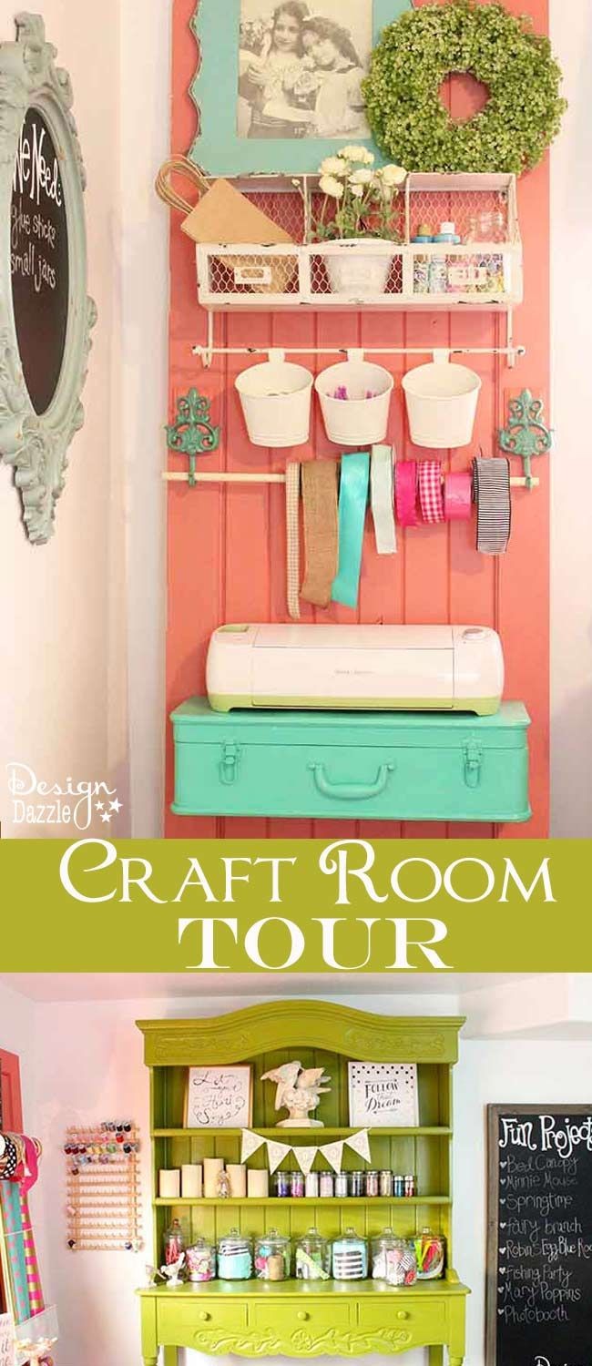 Take a peek into my craft room! Love the craft-sto...