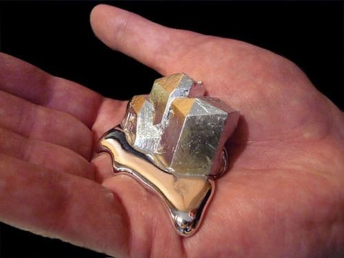 Gallium- It has a melting temperature of about 85...