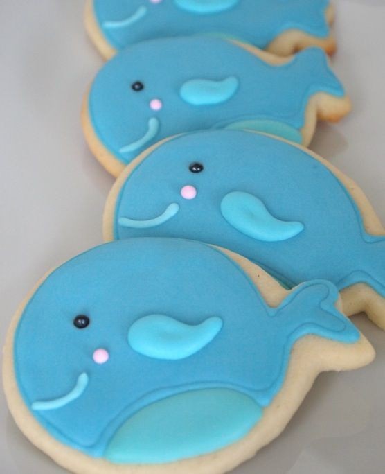 Blue Whale Sugar Cookies - Perfect for a sailing o...