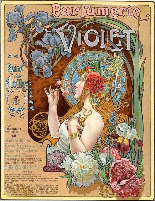 'Parfumerie Violet' advertising poster by Alfons M...