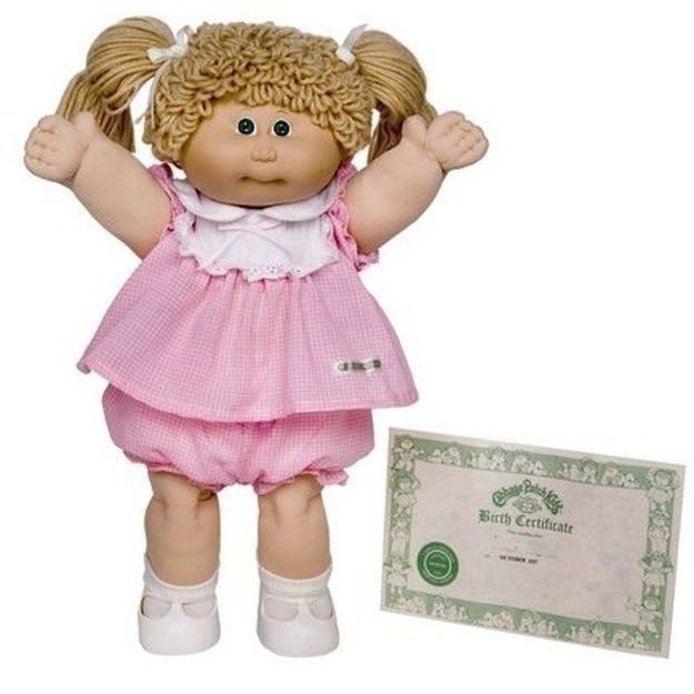 Getting a new Cabbage Patch Kid, hanging her birth...