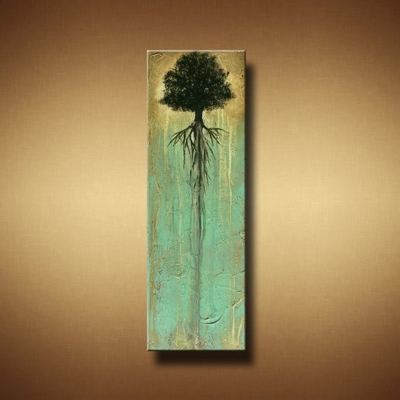 Abstract Tree Painting with Heavy Texture  12 x by...