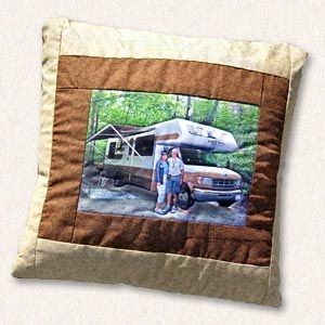 Pillow example--Quilt in a pillow.  Great idea for...