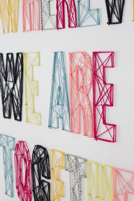 Do-it-Yourself string wall art! Never thought of d...