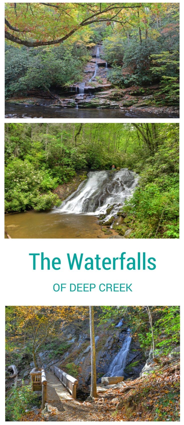 The waterfalls of Deep Creek, Great Smoky Mountain...