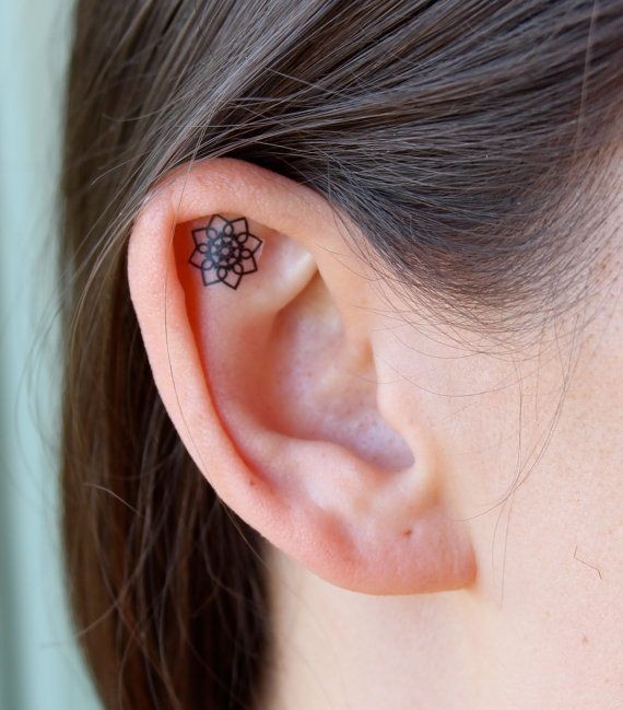 Flower Ear Tattoos Temporary by EARinkFun on Etsy,...