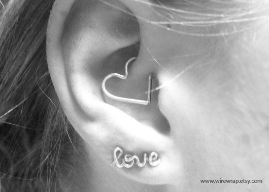 Heart Cartilage Earring Ear Heart Jewelry Daith Ro...