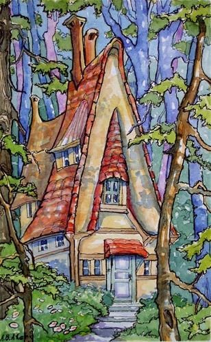 "Cottage in the Wood" - Original Fine Art for Sale...
