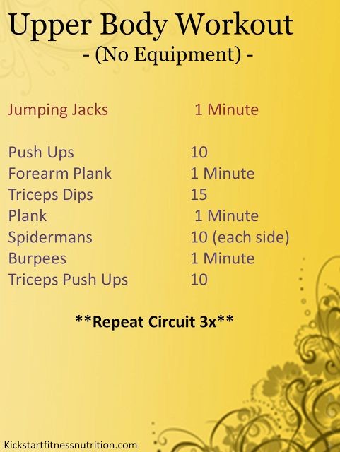 Complete Upper Body workout, no equipment needed!