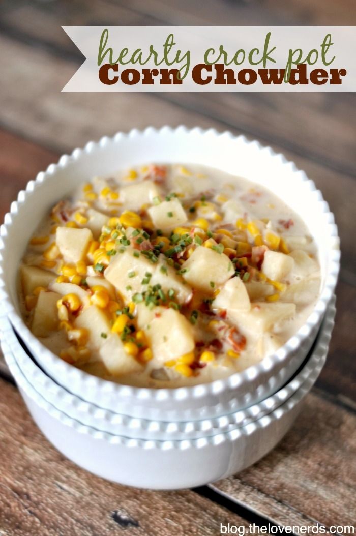 Hearty Crock Pot Corn Chowder - The perfect way to...
