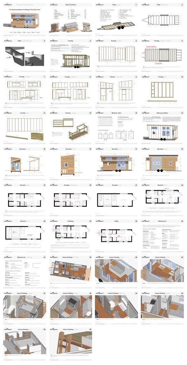 Tiny House Floor Plans Blueprint - Construction PD...