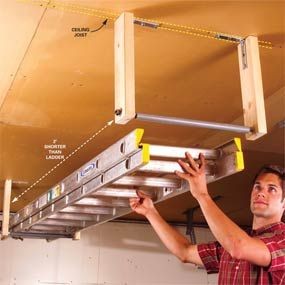 Out-of-the-way ladder storage    Build two identic...